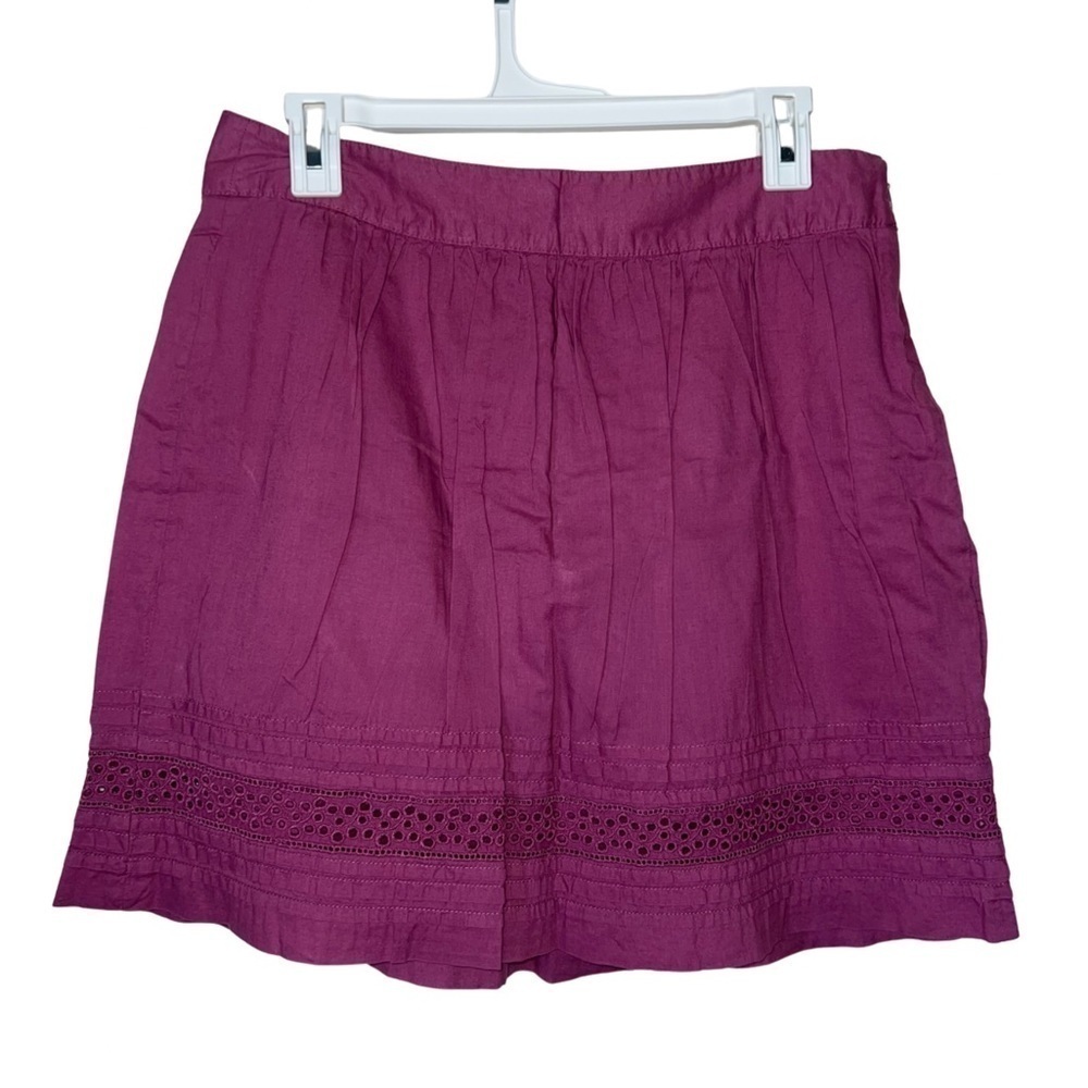 Ann Taylor Loft Purple Lined Cotton Mini Skirt Size 6P